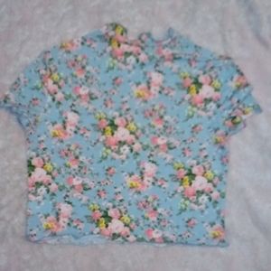 Shein never used girls lettuce trim cropped shirt